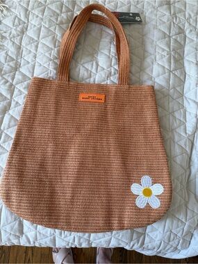 Marc Jacobs Orange Straw Daisy Tote